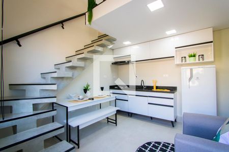 Sala/Cozinha/Área de serviço de kitnet/studio para alugar com 1 quarto, 25m² em Silveira, Santo André